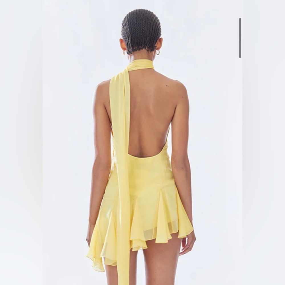 CULT MIA-Stolen Stores- asymmetrical mini yellow dress